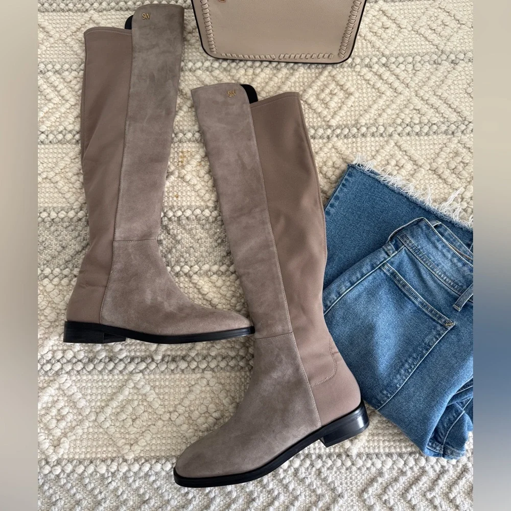 Stuart Weizman Over the Suede Knee-High Boots